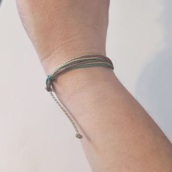 789 Pura Vida Purple White‎ Blue Multi Strand Adjustable Slider Bracelet - Picture 2 of 4